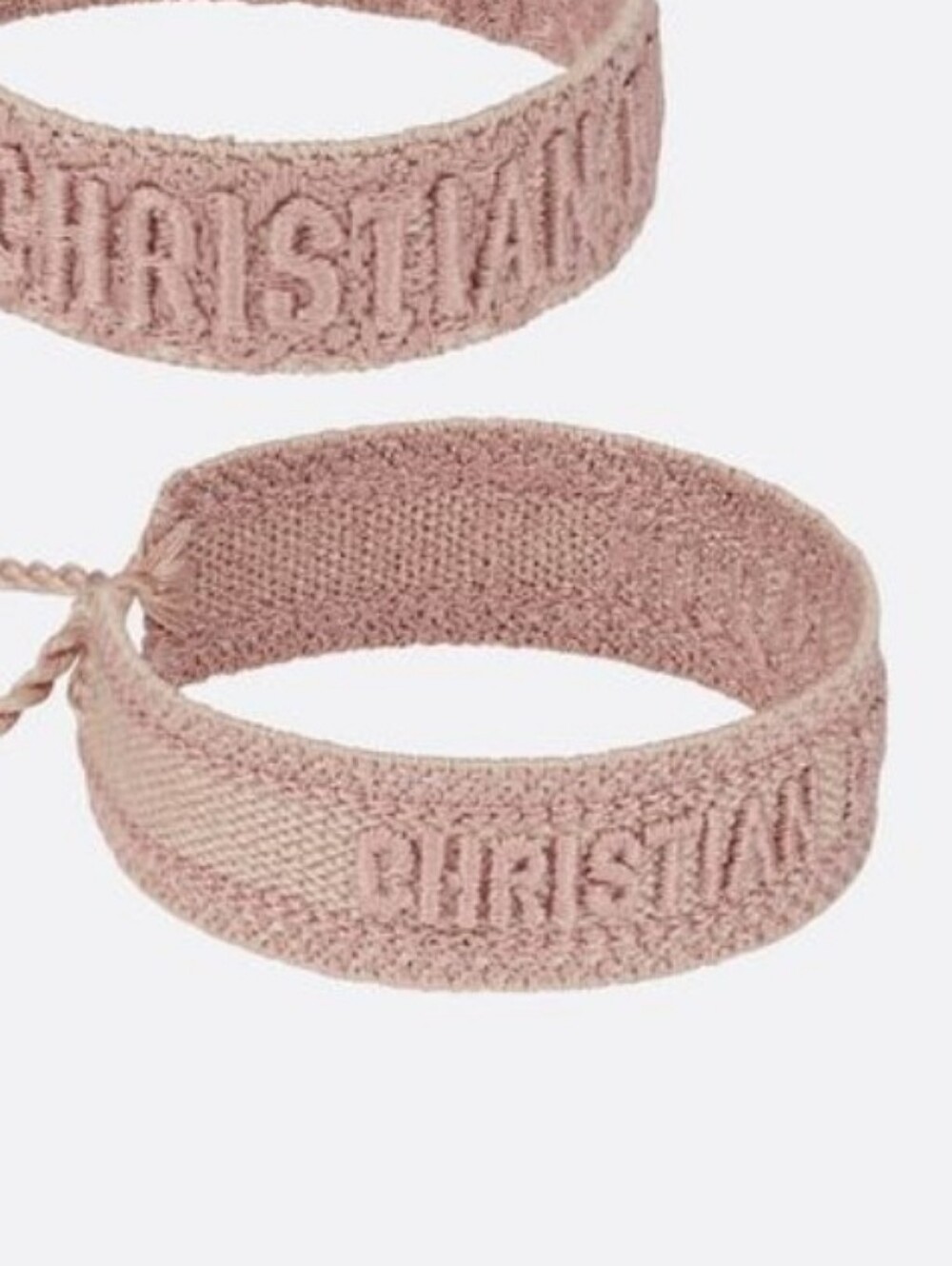 Dior Pale Pink Embossed Fabric Bracelet